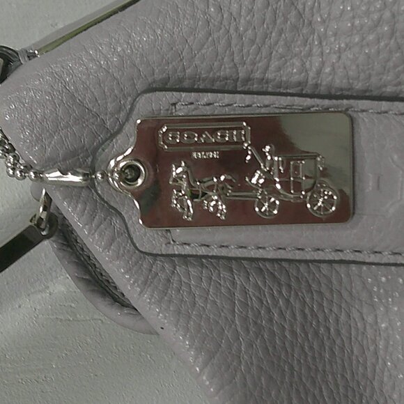 Coach Madison Phoebe Soft Pebbled Gray Minimalist Leather shoulder bag | Purse - Picture 5 of 16